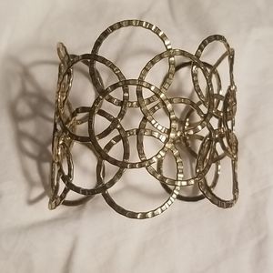 Gold Tone Wide Cuff Bracelet